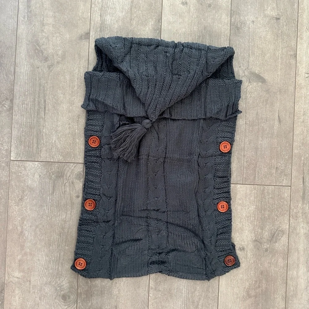 New Boutique Knit Baby Hooded Swaddling Blanket
